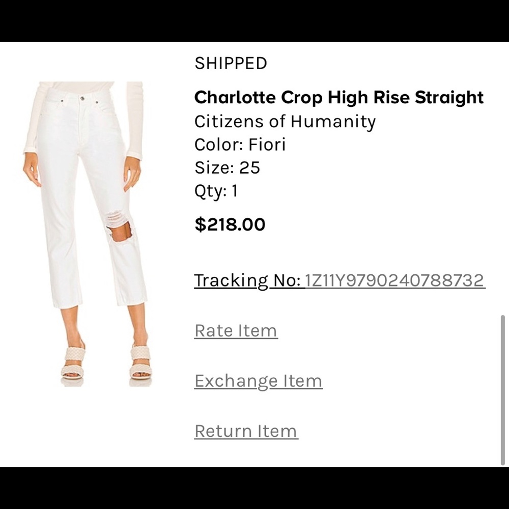 Citizen of Humanity White Denim ripped jeans 25